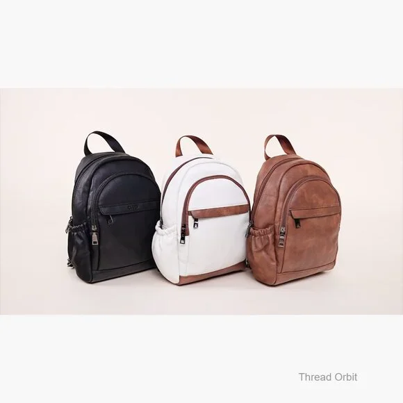 Convertible Sling Backpack Purse, PU Leather, Waterproof, Travel Daypack - Picture 7 of 7